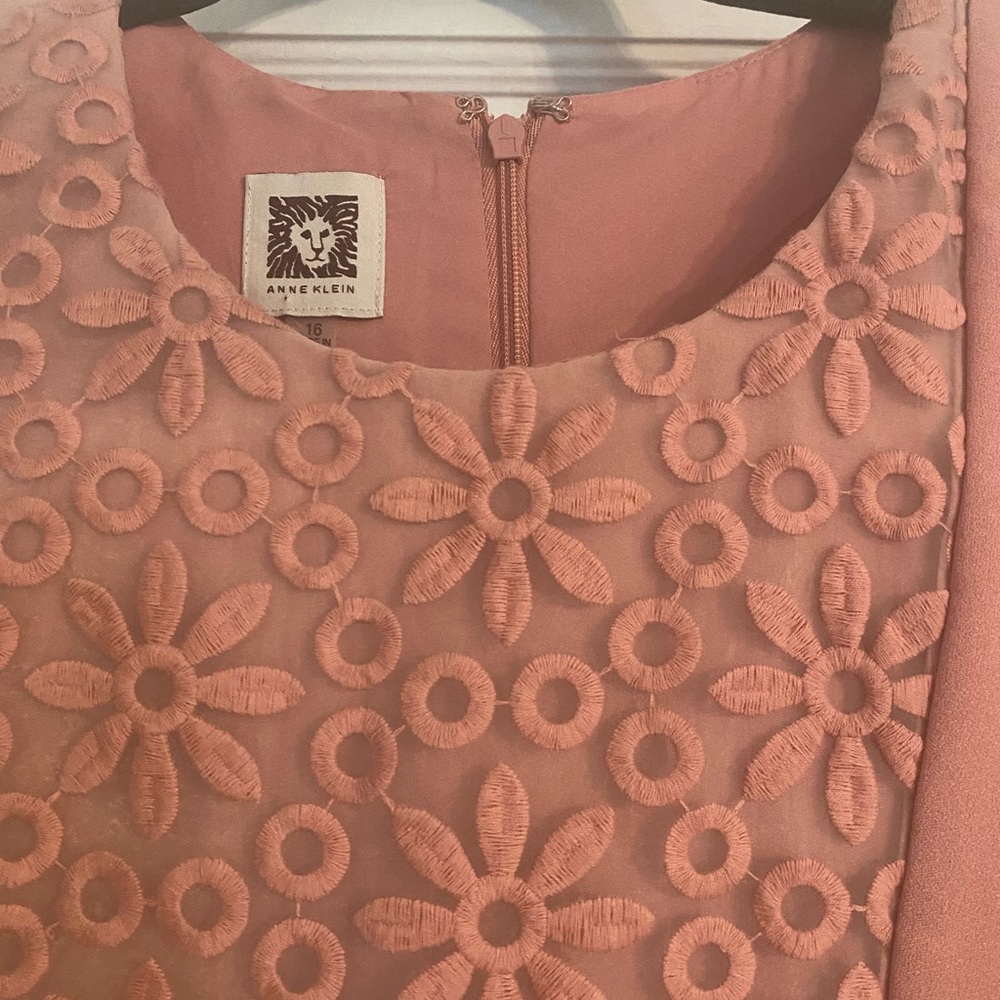 Anne Klein Embroidered Overlay
Shift Dress Women’s 16
Petal Pink - Picture 5 of 14